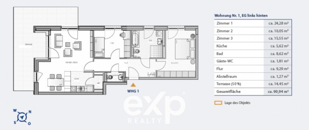 Grundriss W1 Mehrfamilienhaus Potsdam