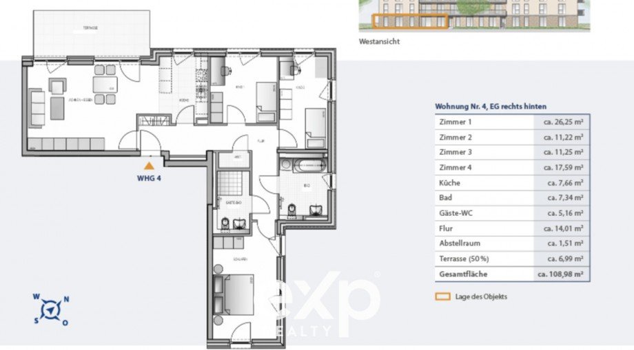 Grundriss W4 Mehrfamilienhaus Potsdam