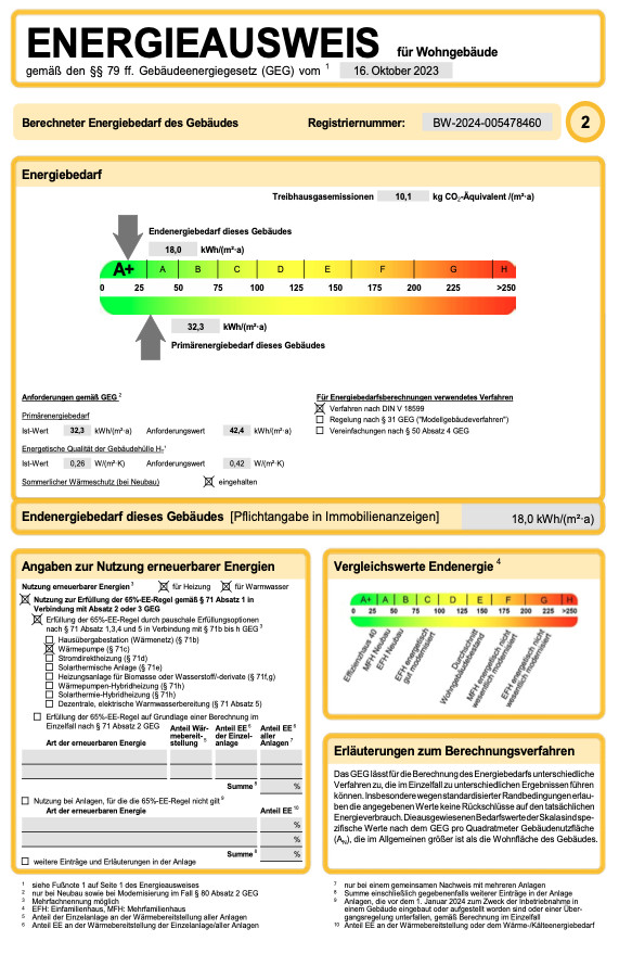 Energieausweis A+ Doppelhaush�lfte Bad Rappenau / Babstadt