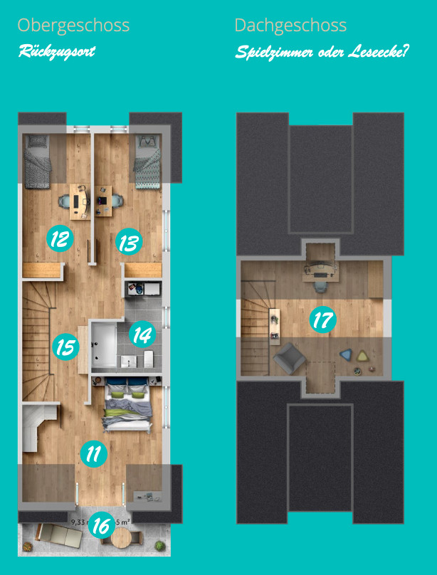Grundriss OG Residenz 1 Doppelhaush�lfte Bad Rappenau / Babstadt