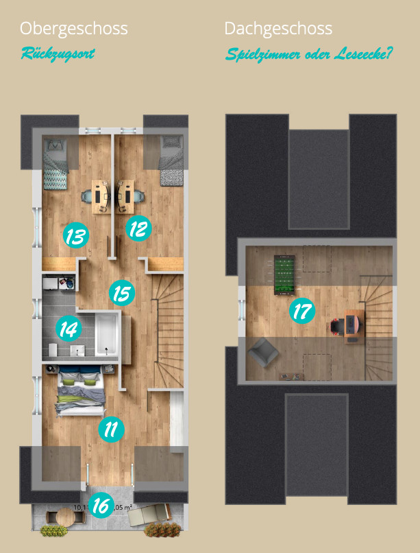 Grundriss OG Residenz 3 Doppelhaush�lfte Bad Rappenau / Babstadt