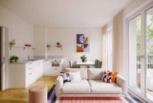 Wohnbereich mit K�che Attraktive Kapitalanlage: Micro-Apartment Neubau mit hochwertiger Ausstattung in Berlin Moabit WE21